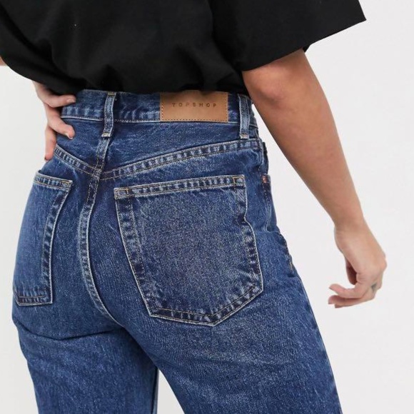 TOPSHOP Editor Straight leg jeans in bright mid blue wash - Picture 3 of 9